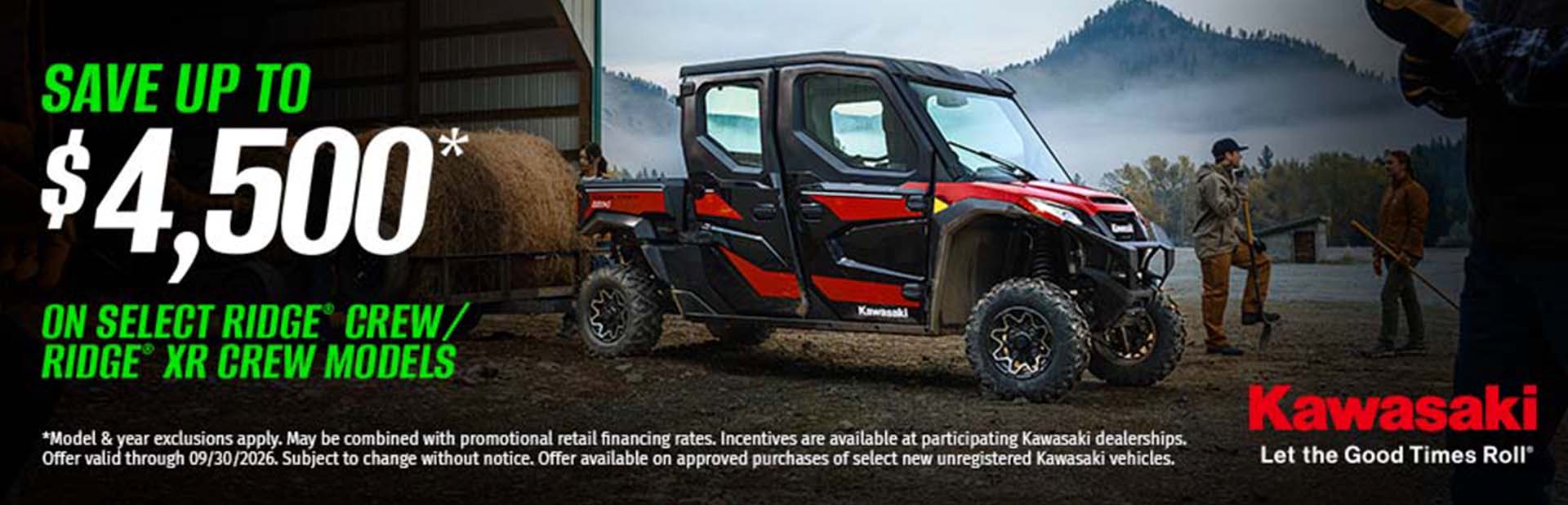 Save Up to $4,500* on select Ridge Crew Models